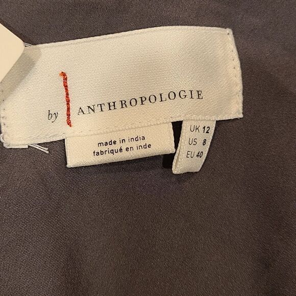 Anthropologie Grey Amelie Beaded Cami Top, Adjustable Straps, ruffled Hem| 8 - Picture 4 of 10